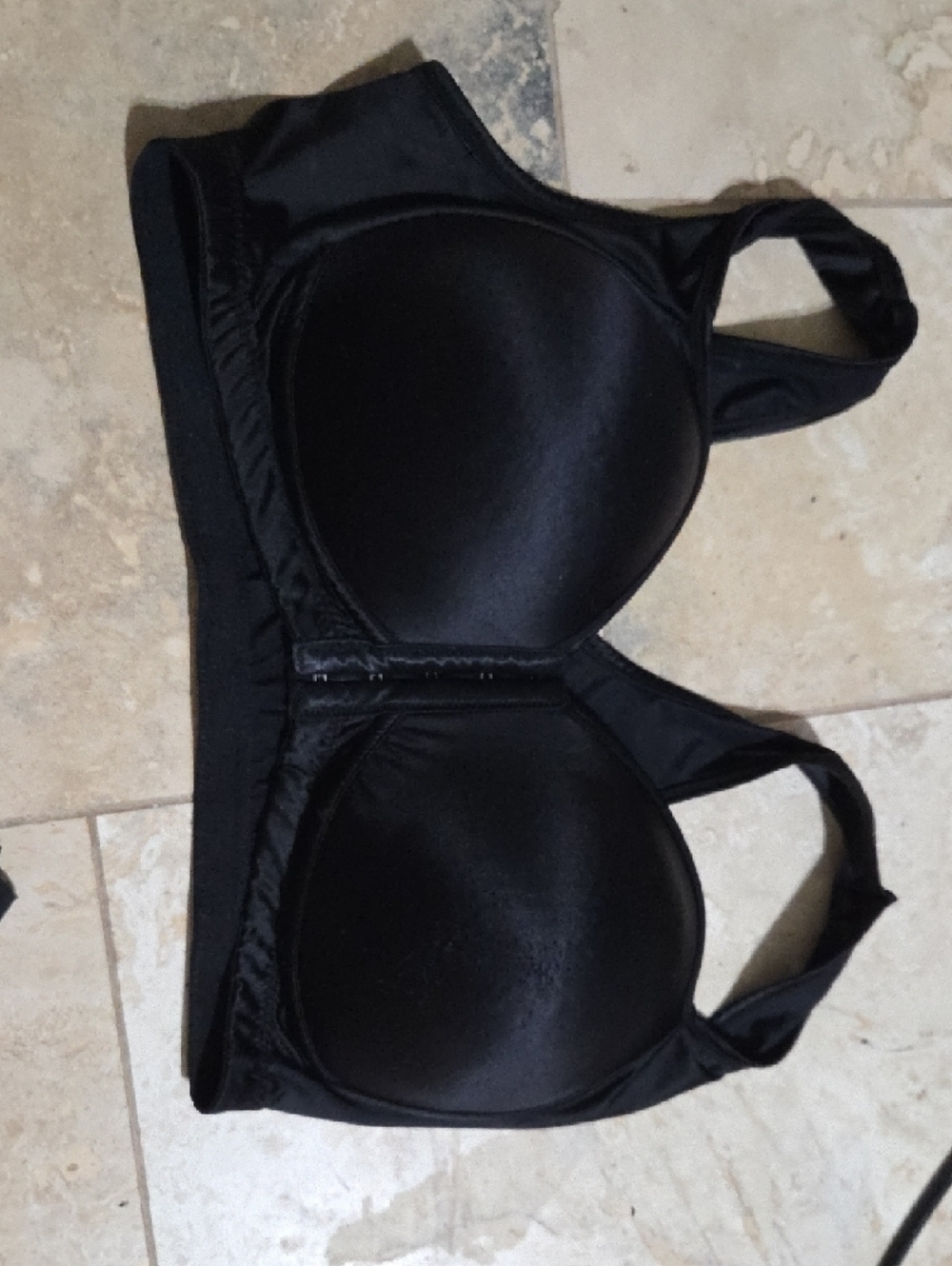 Lot of 2 Black Padded Bras | Pullover + Front Closure | Unbranded Fit Like XL - Picture 4 of 5